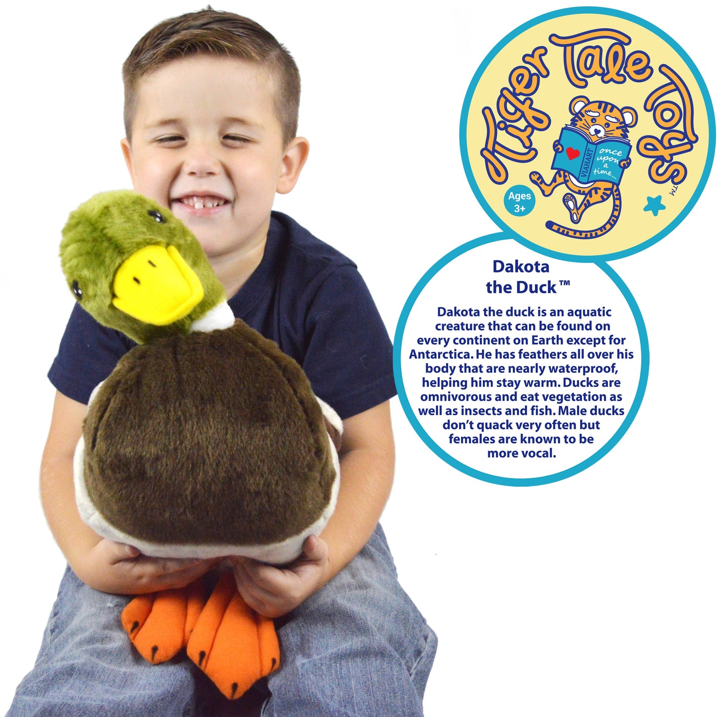 VIAHART Toy Co. - Dakota The Duck | 13 Inch Stuffed Animal Plush