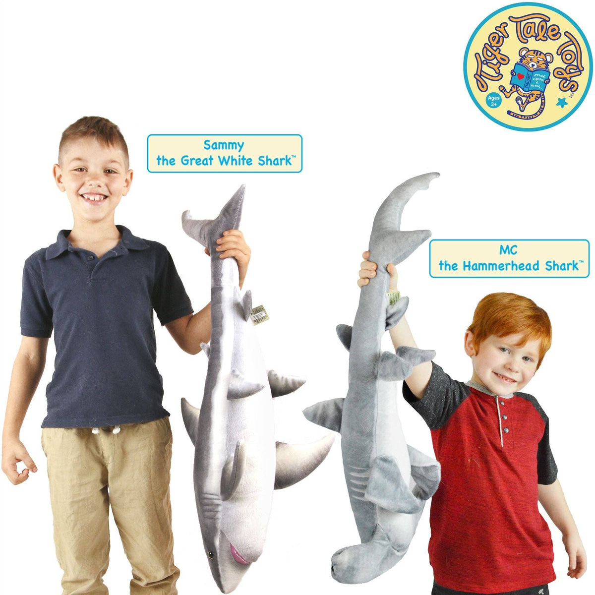 VIAHART Toy Co. - Sammy The Shark | 36 Inch Stuffed Animal Plush | By TigerHart Toys