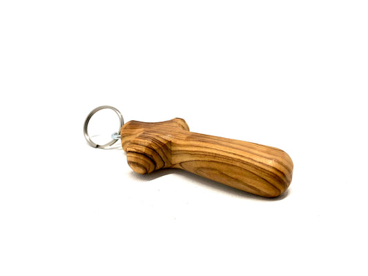 olivenholz-erleben - Olive wood cross keychain