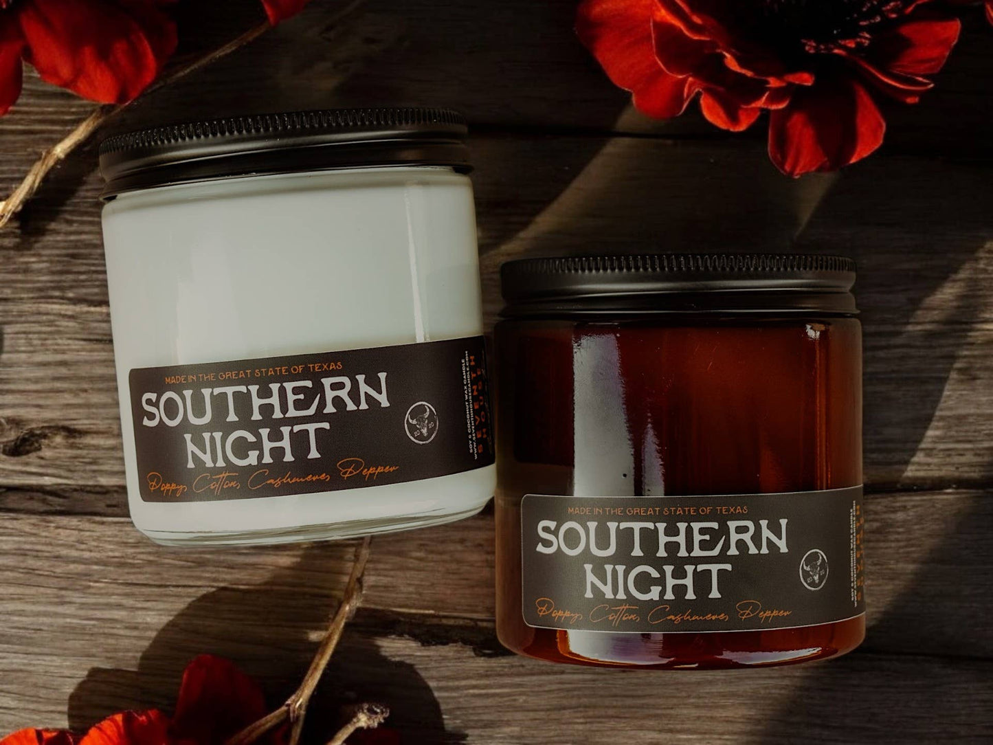 Seventh House Candle - SOUTHERN NIGHT - Jasmine, Poppy & Cotton Candle