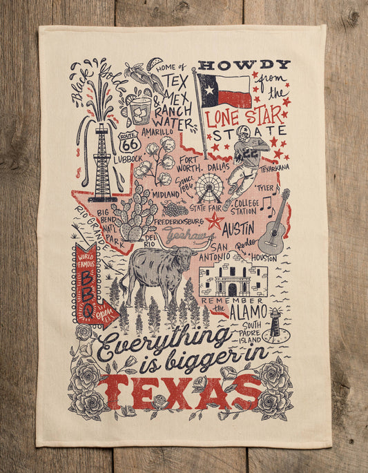 SOUTHERN FRIED DESIGN BARN - Everything Is Bigger In Texas- Kitchen Towel