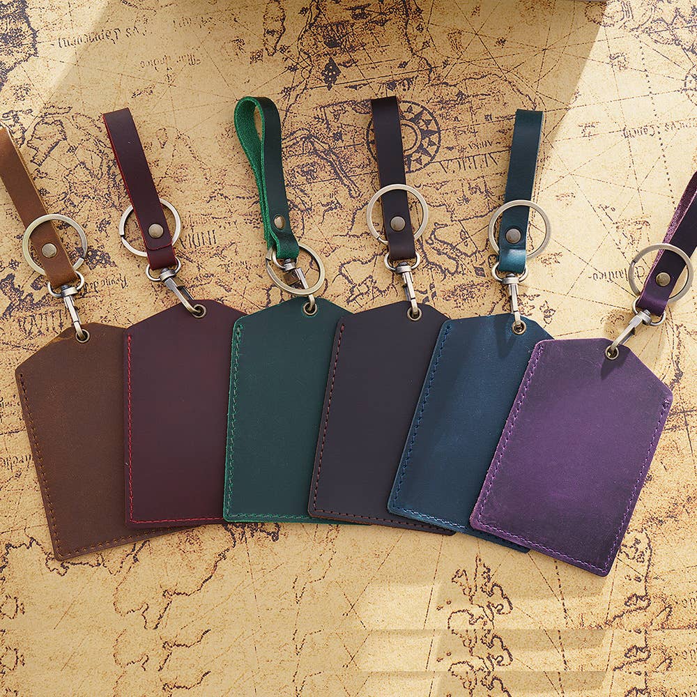 American Leather Goods - Luggage tags , Genuine Leather luggage tags: Dark Brown