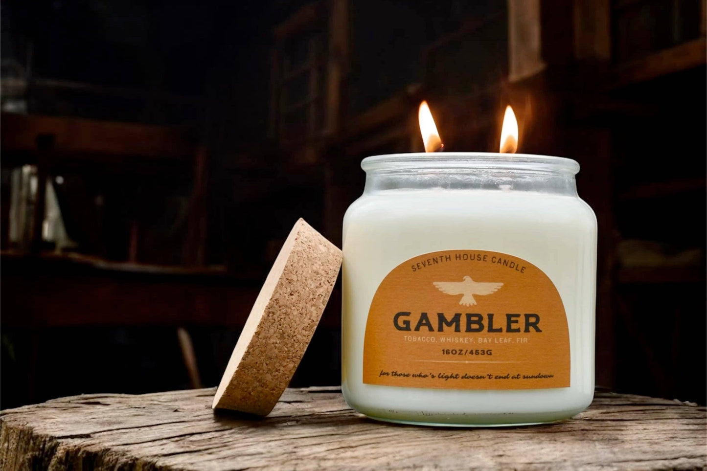 Seventh House Candle - GAMBLER - Tobacco, Bayleaf & Whiskey Candle