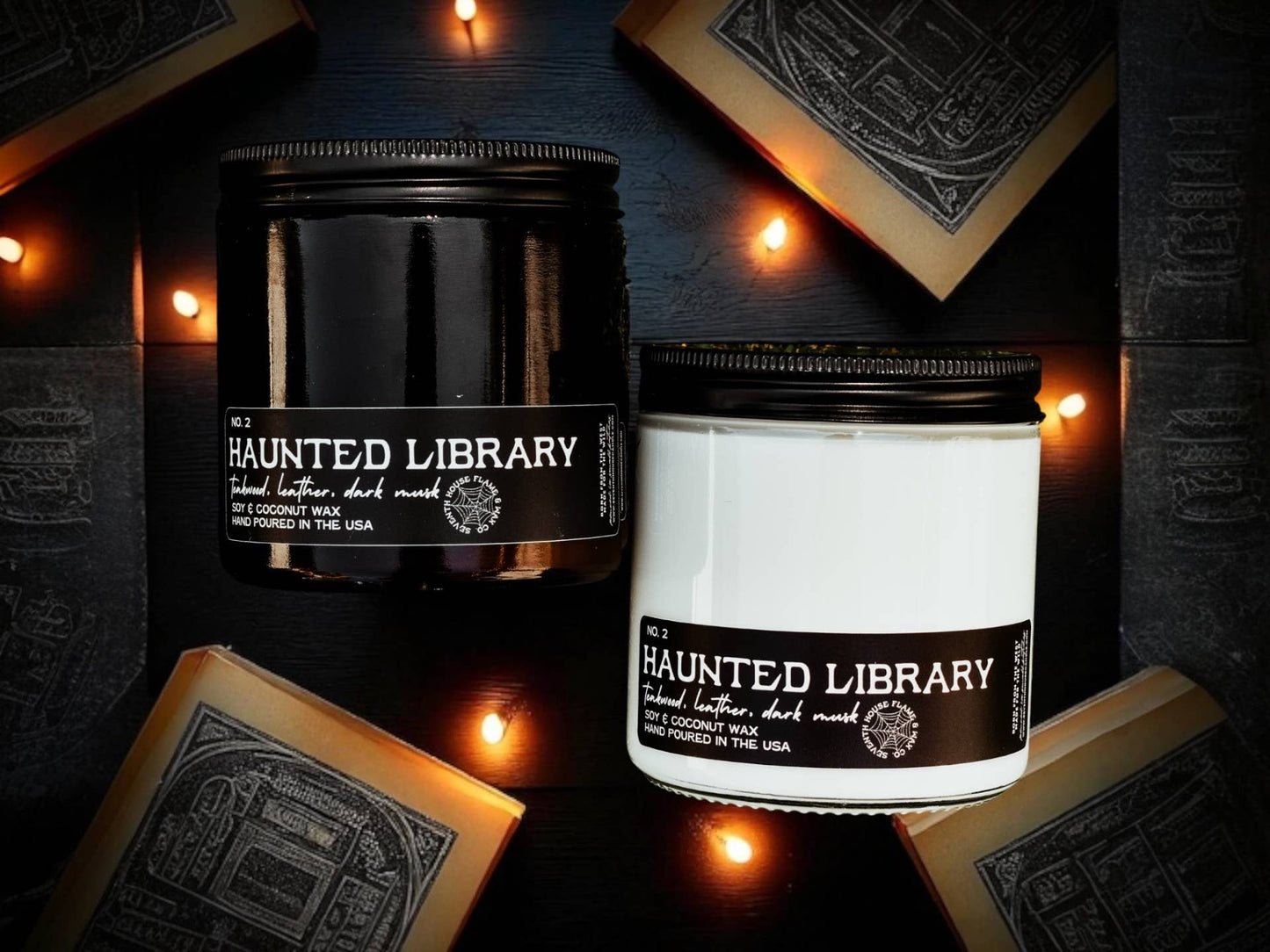 Seventh House Candle - HAUNTED LIBRARY - Teakwood, Leather, Dark Musk