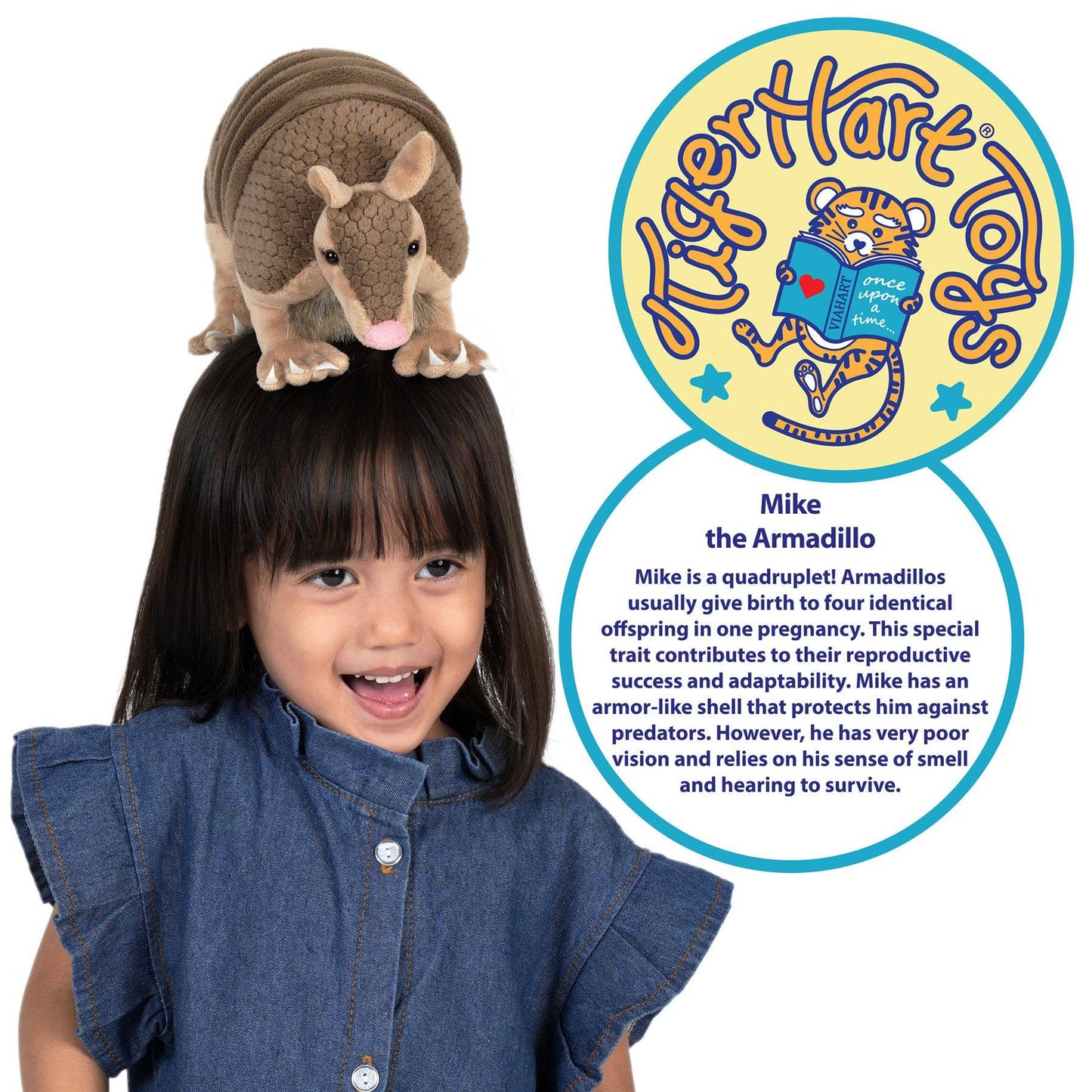 VIAHART Toy Co. - Mike The Armadillo - 10 Inch Stuffed Animal Plush