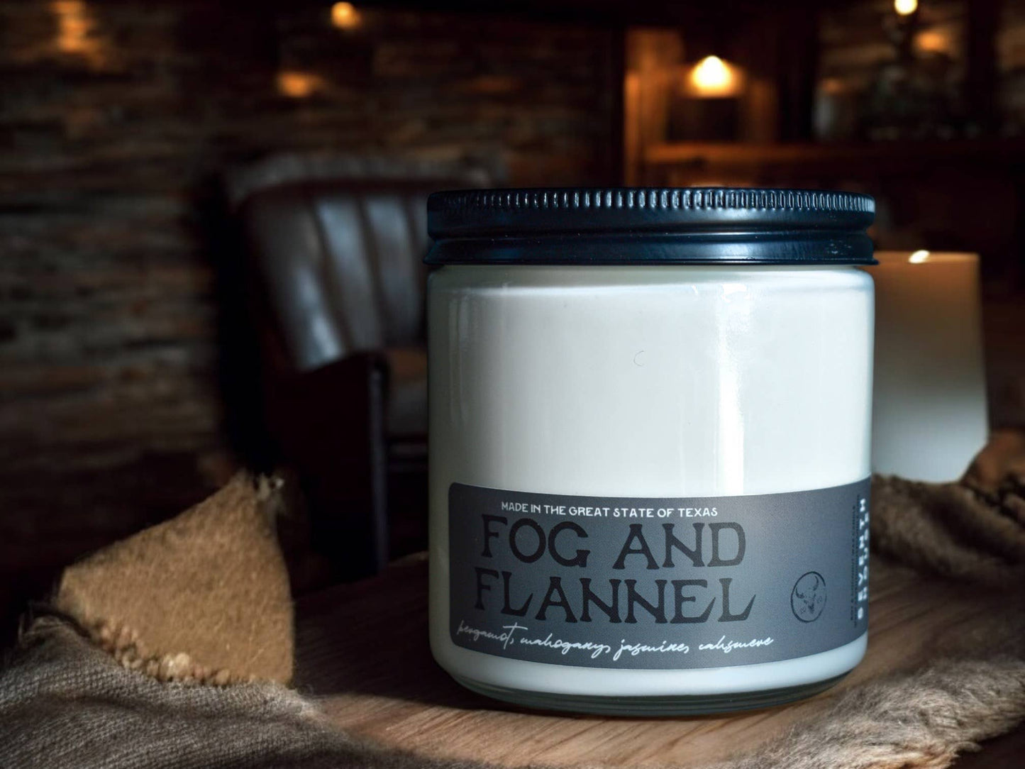 Seventh House Candle - FOG & FLANNEL -Bergamot, Mahogany, Jasmine Candle