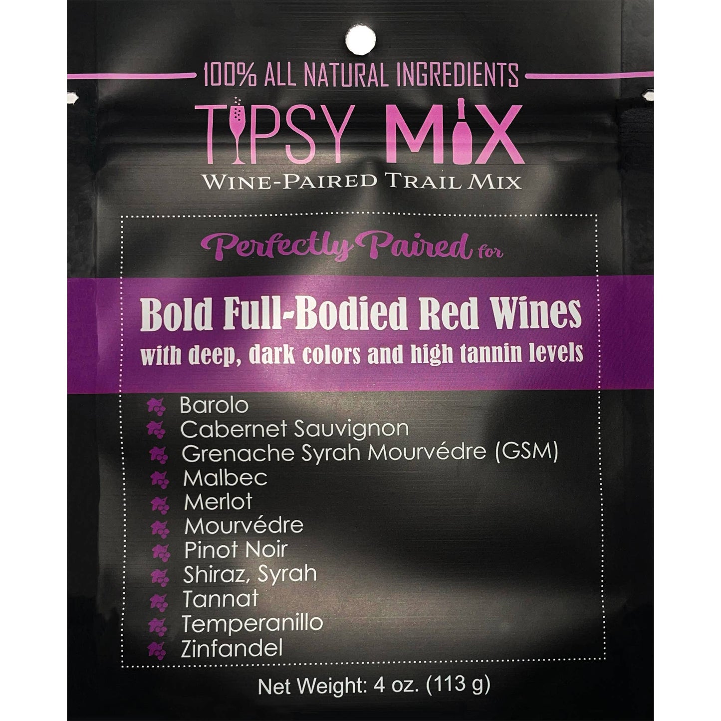 Tipsy Mix - Wine-Paired Trail Mix: Bold Full-Bodied Red Wines