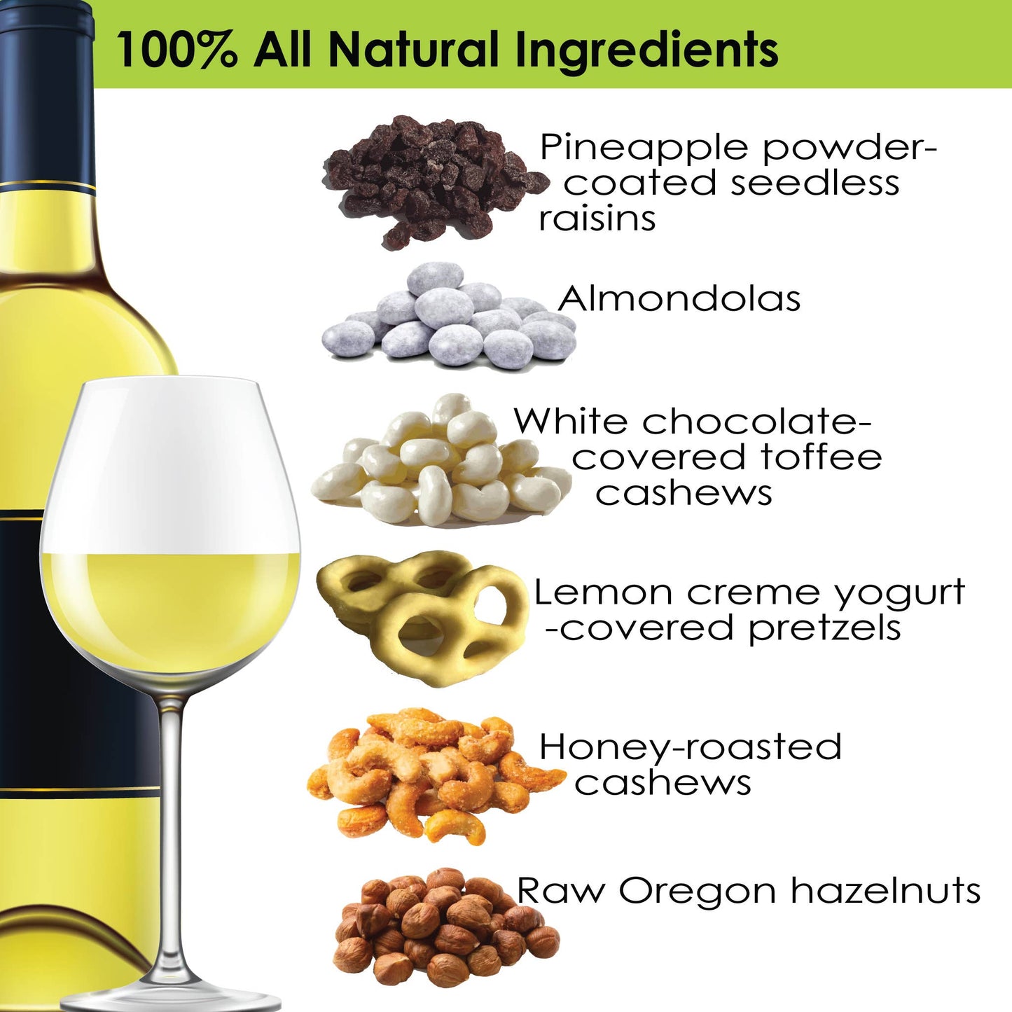 Tipsy Mix - Wine-Paired Trail Mix: Light to Medium-Bodied White Wines