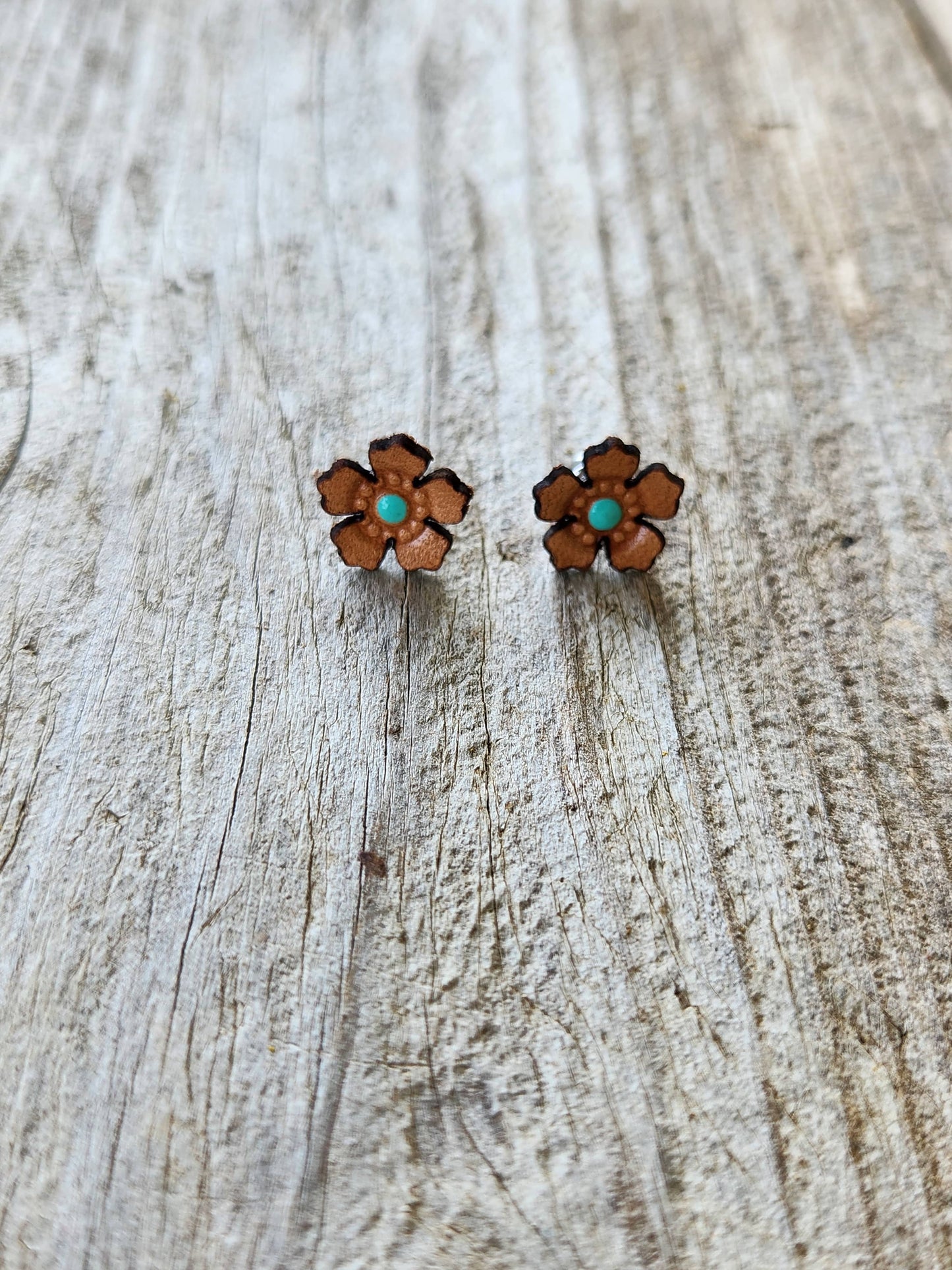 Cocklebur Clothing Co. - Western Rose Genuine Leather Earrings