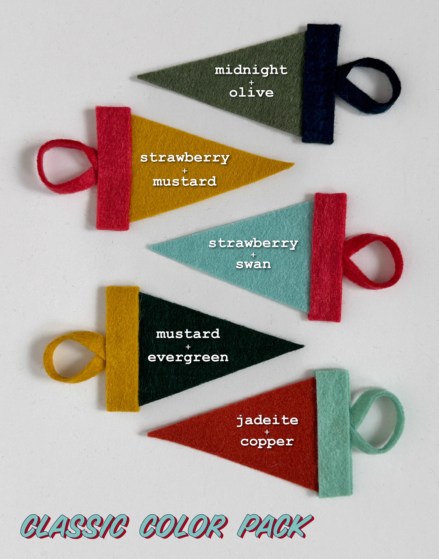 traveldashery - Custom mini pennant : classic colors: Default : mixed (one of each color)
