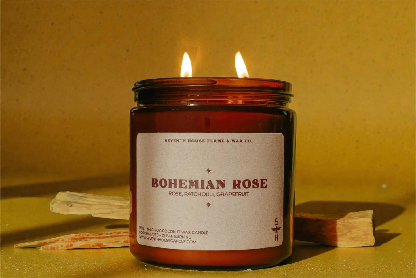 Seventh House Candle - BOHEMIAN ROSE - Rose, Basil, Patchouli Candle
