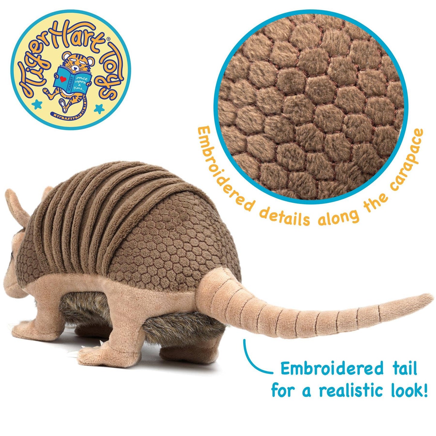 VIAHART Toy Co. - Mike The Armadillo - 10 Inch Stuffed Animal Plush