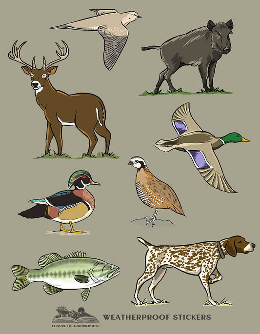 Explore the Outdoors Books - Hunting II Weatherproof Sticker Sheet
