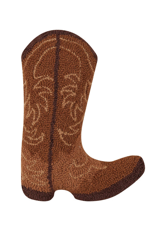 Peking Handicraft - Brown Cowboy Boot Hook Pillow