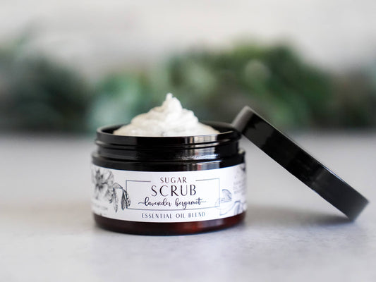 The Little Flower Soap Co - 4oz Lavender Bergamot Sugar Scrub - Essential Oil Body Scrub