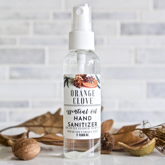 The Little Flower Soap Co - Fall Hand Sanitizer Spray 2oz Bottle - Orange Clove