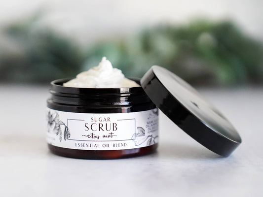 The Little Flower Soap Co - 4oz Citrus Mint Sugar Scrub - Essential Oil Body Scrub