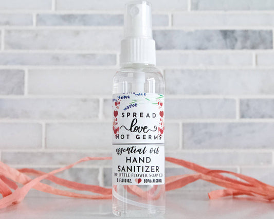The Little Flower Soap Co - Spread Love Not Germs - Hand Sanitizer Spray 2oz Bottle