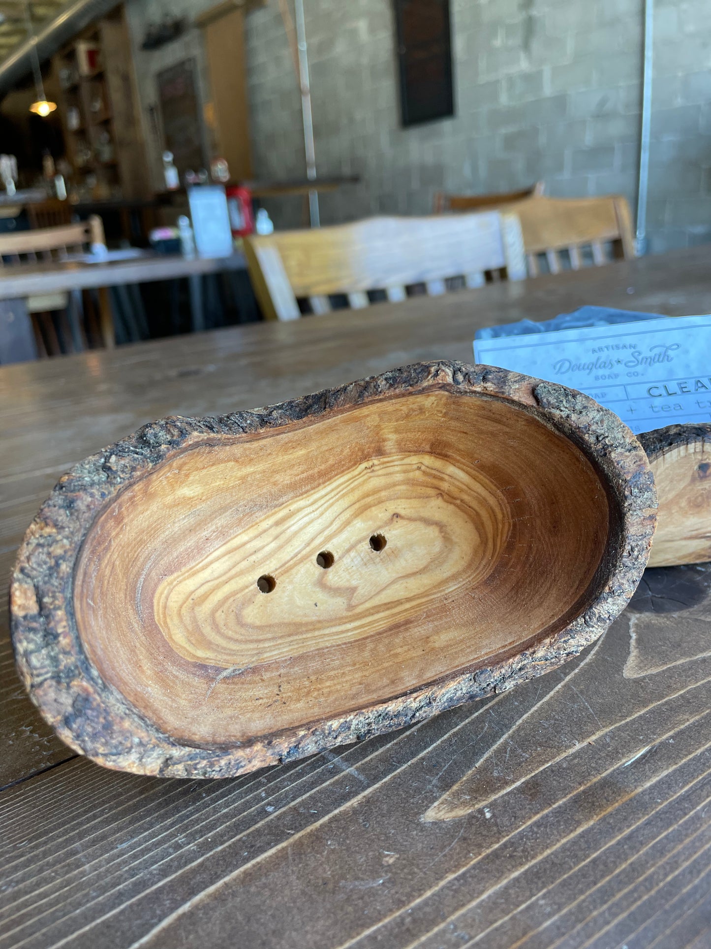 Olive Wood Rustic Soap Dish