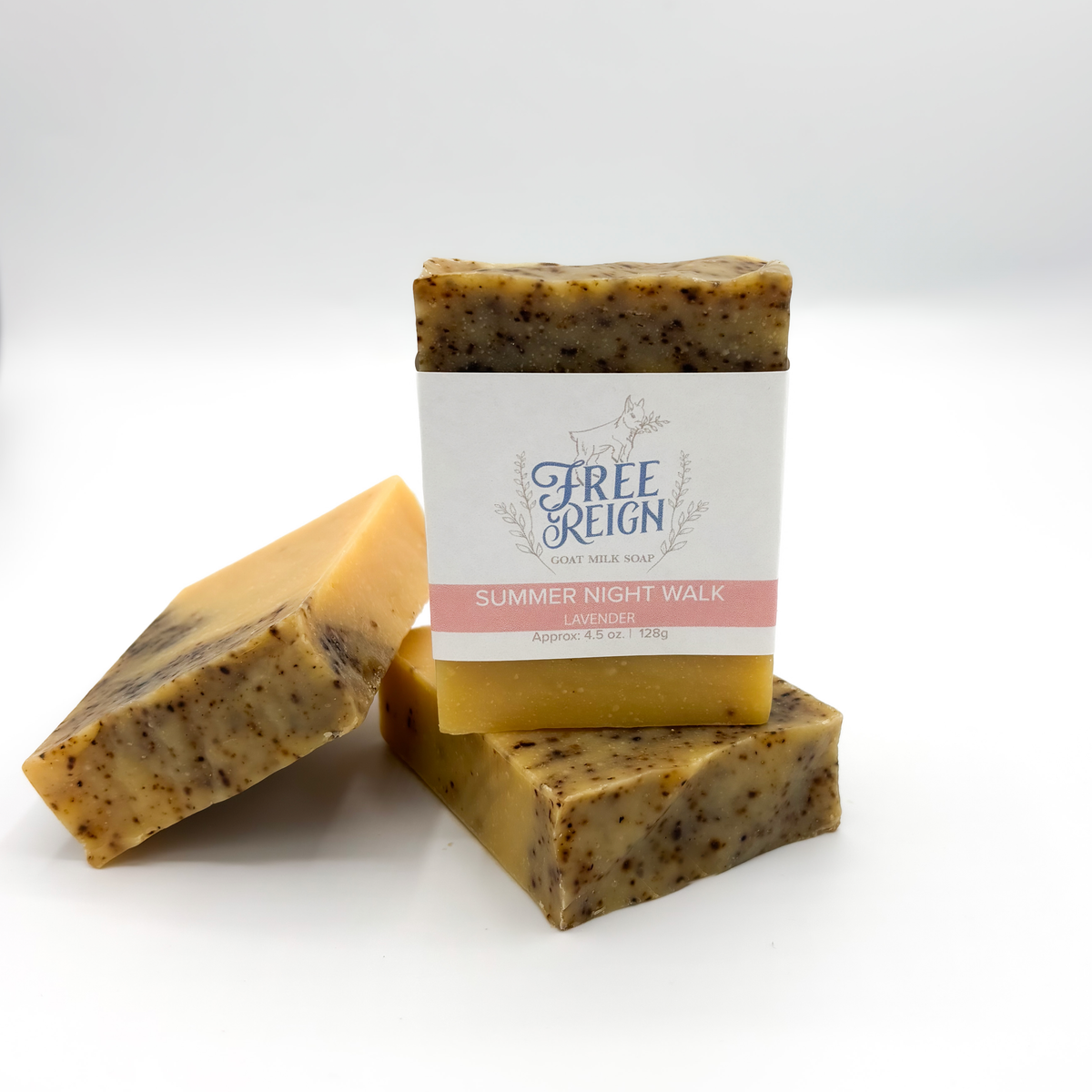 Free Reign Farm - All Natural Essential Oil Goat Milk Soaps (14 scents): Lavender & Lemongrass (Summer Romance)