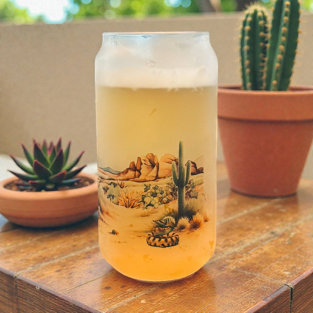 Wilde Nomad - COYOTE & CACTUS CAN GLASS