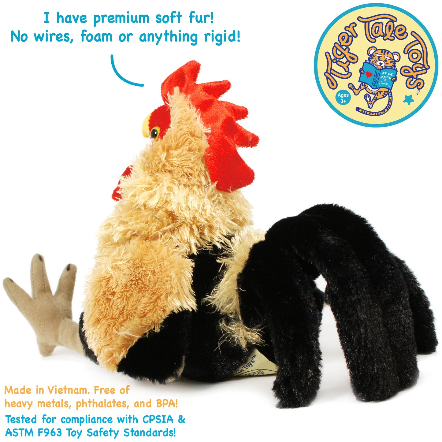 VIAHART Toy Co. - Riley The Rooster | 7 Inch Stuffed Animal Plush