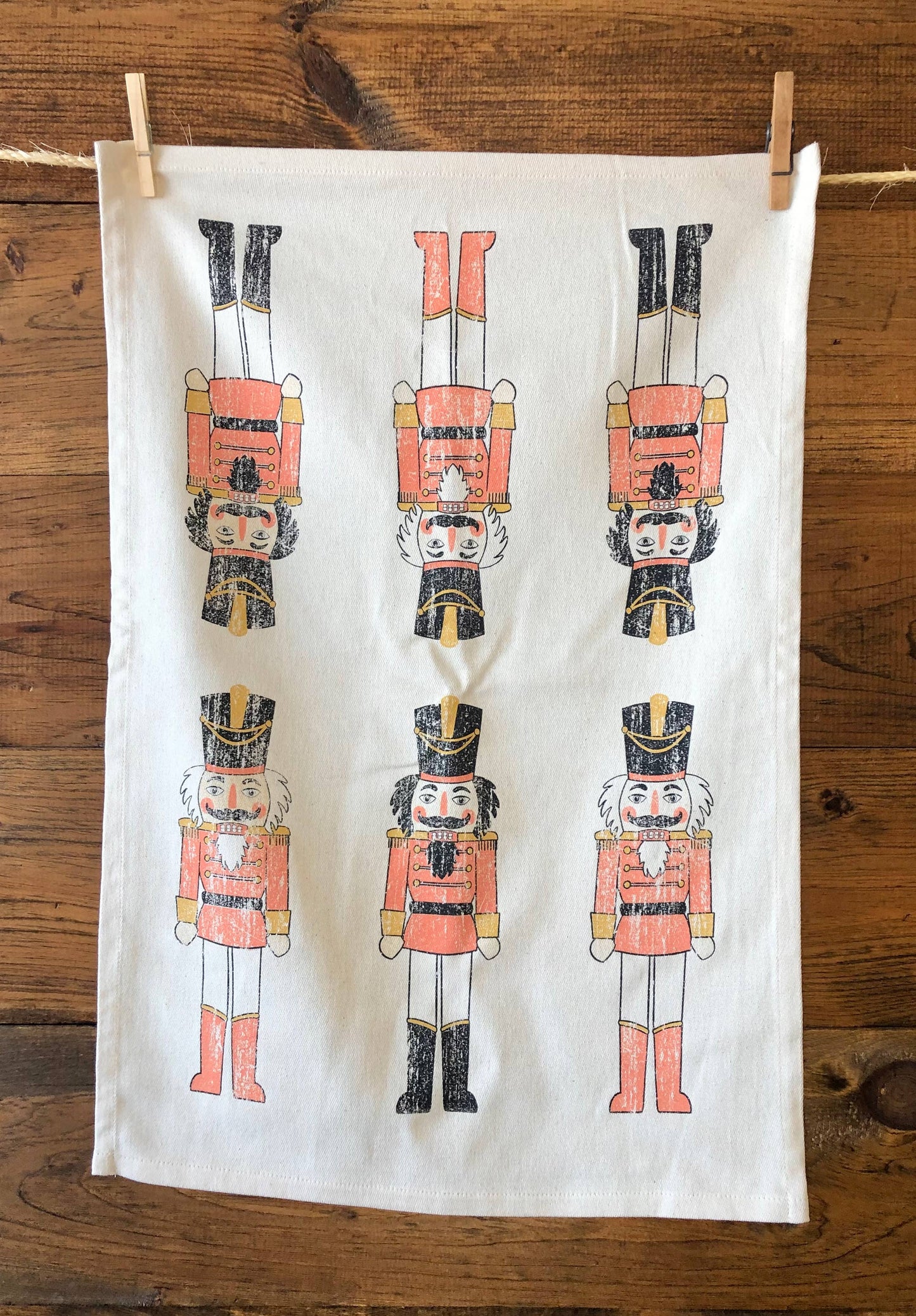 SOUTHERN FRIED DESIGN BARN - Ooops! Nutcracker BLUSH Kitchen Towel