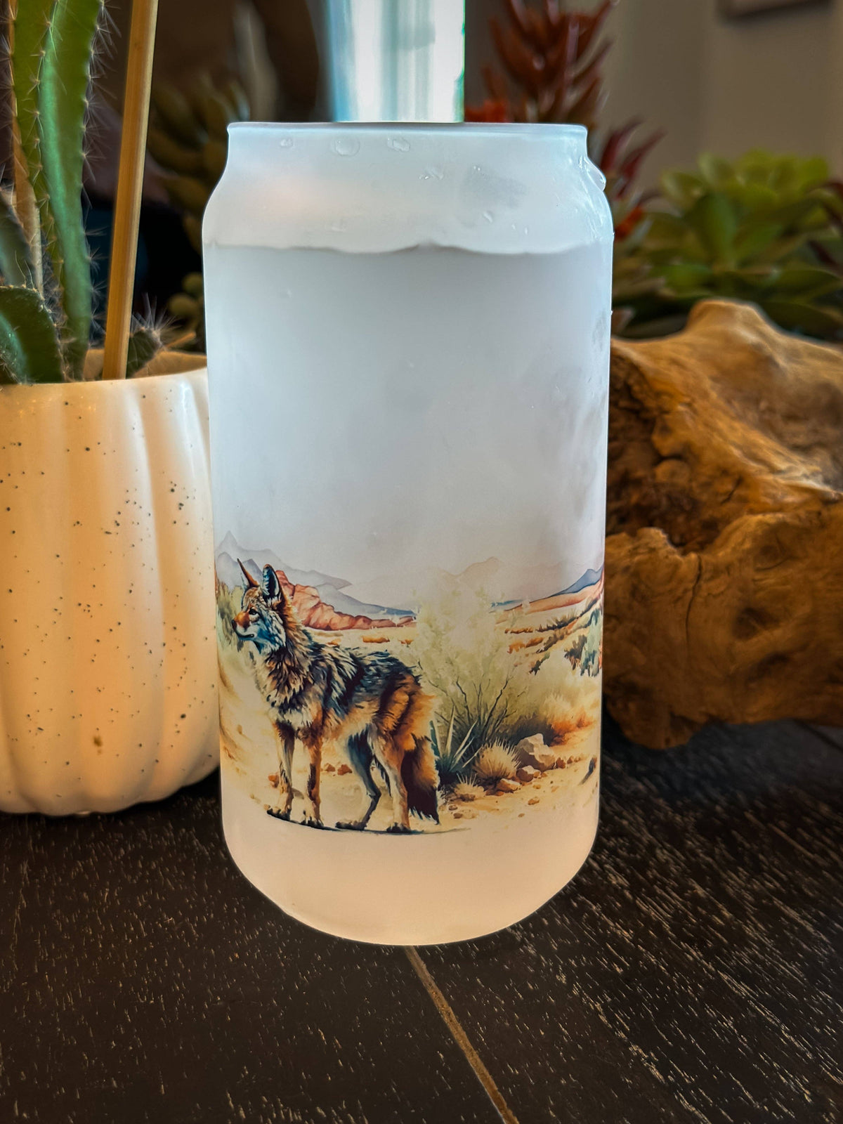 Wilde Nomad - COYOTE & CACTUS CAN GLASS