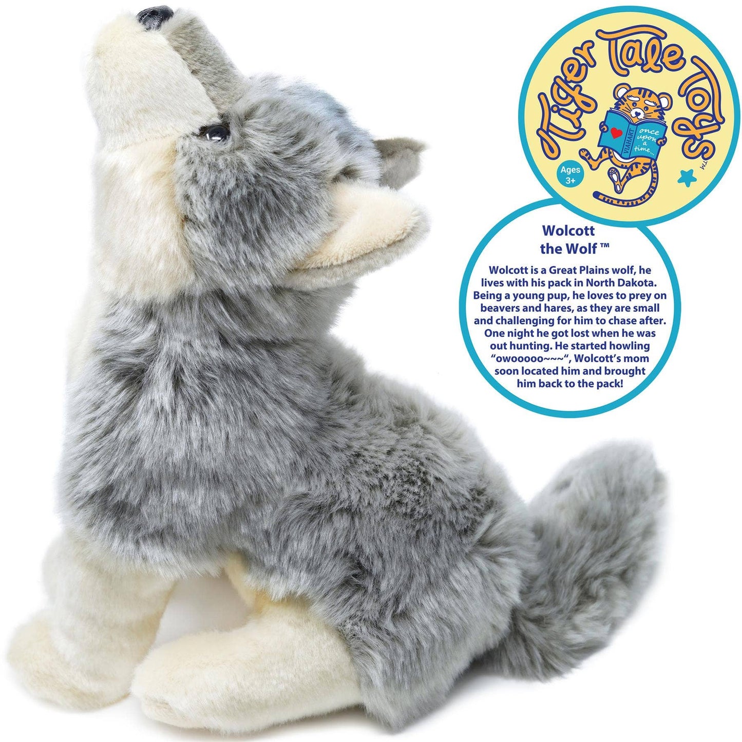 VIAHART Toy Co. - Wolcott the Wolf | 11 Inch Stuffed Animal Plush
