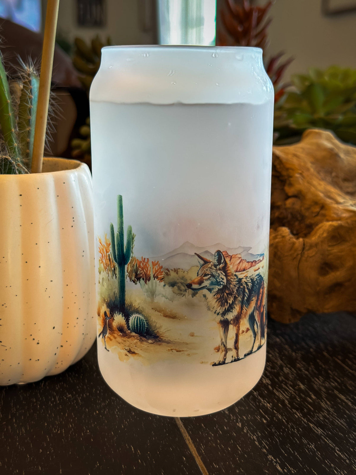 Wilde Nomad - COYOTE & CACTUS CAN GLASS