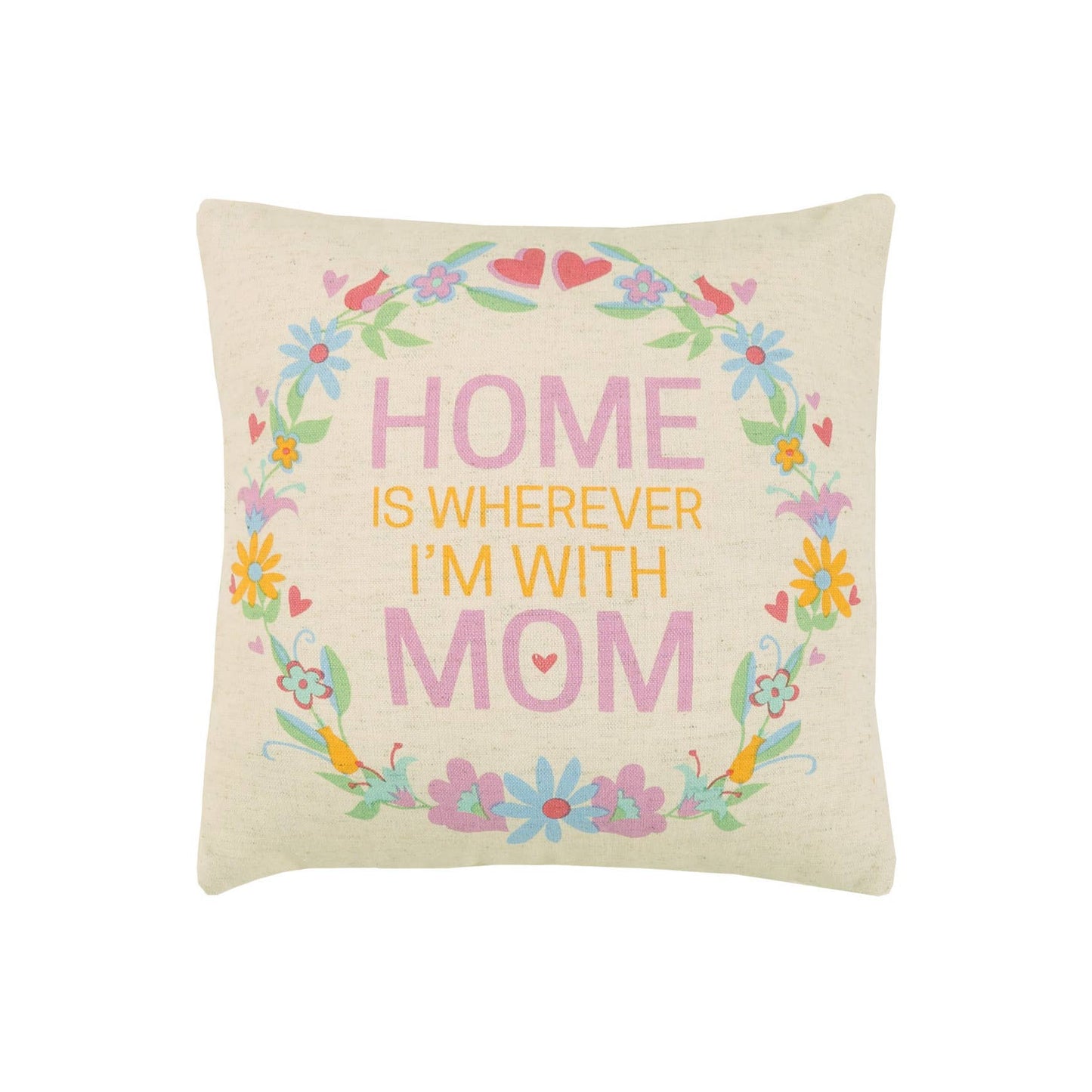 Peking Handicraft - Home Is Wherever I'm With Mom Printed Pillow