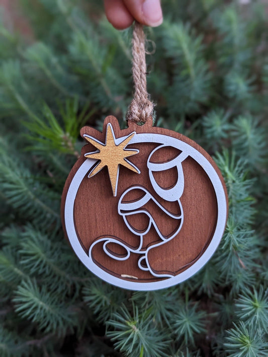 The Little Ornament Shop - Nativity Ornaments with Mary, Joseph, Jesus and North Star