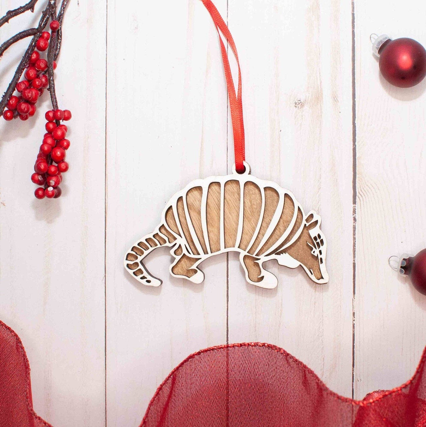 The Little Ornament Shop - Armadillo Christmas Ornament, Texas state animal ornaments