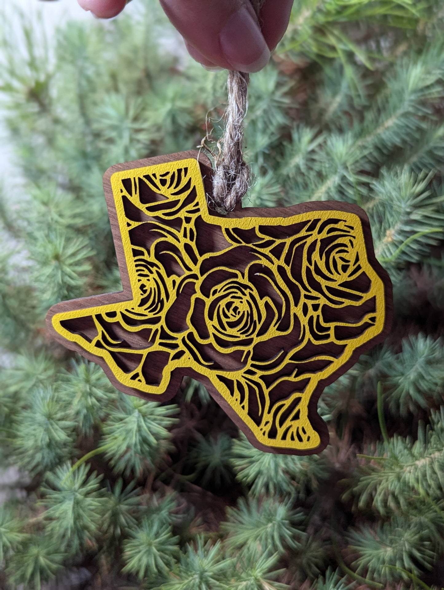 The Little Ornament Shop - Texas Yellow Rose Christmas Ornament