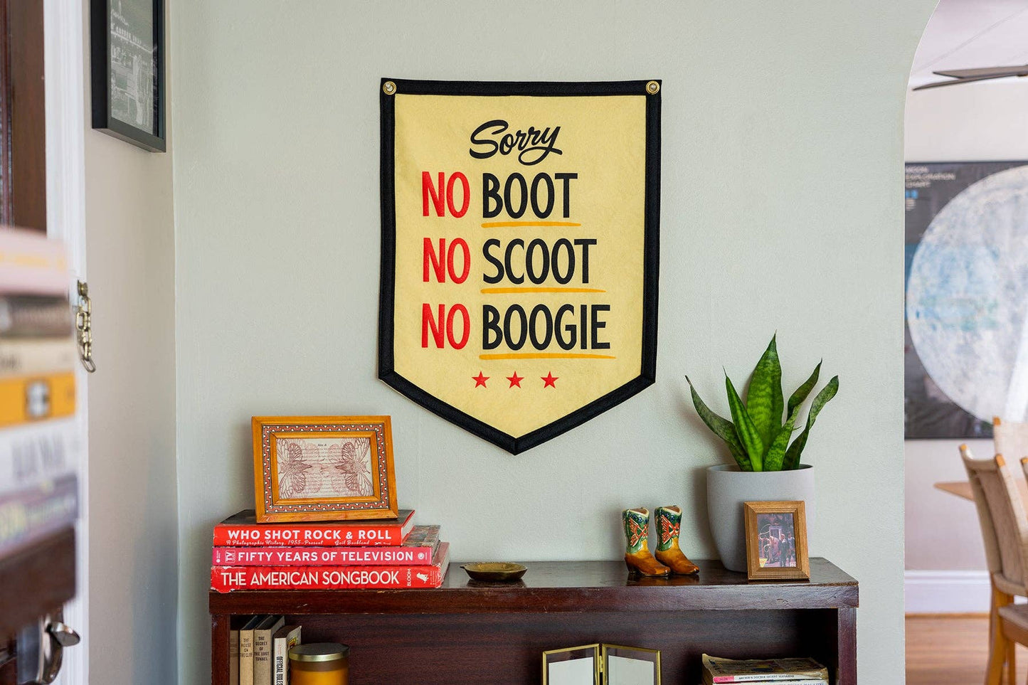 Oxford Pennant - No Boot No Scoot No Boogie Camp Flag • Holy Smokes x Oxford