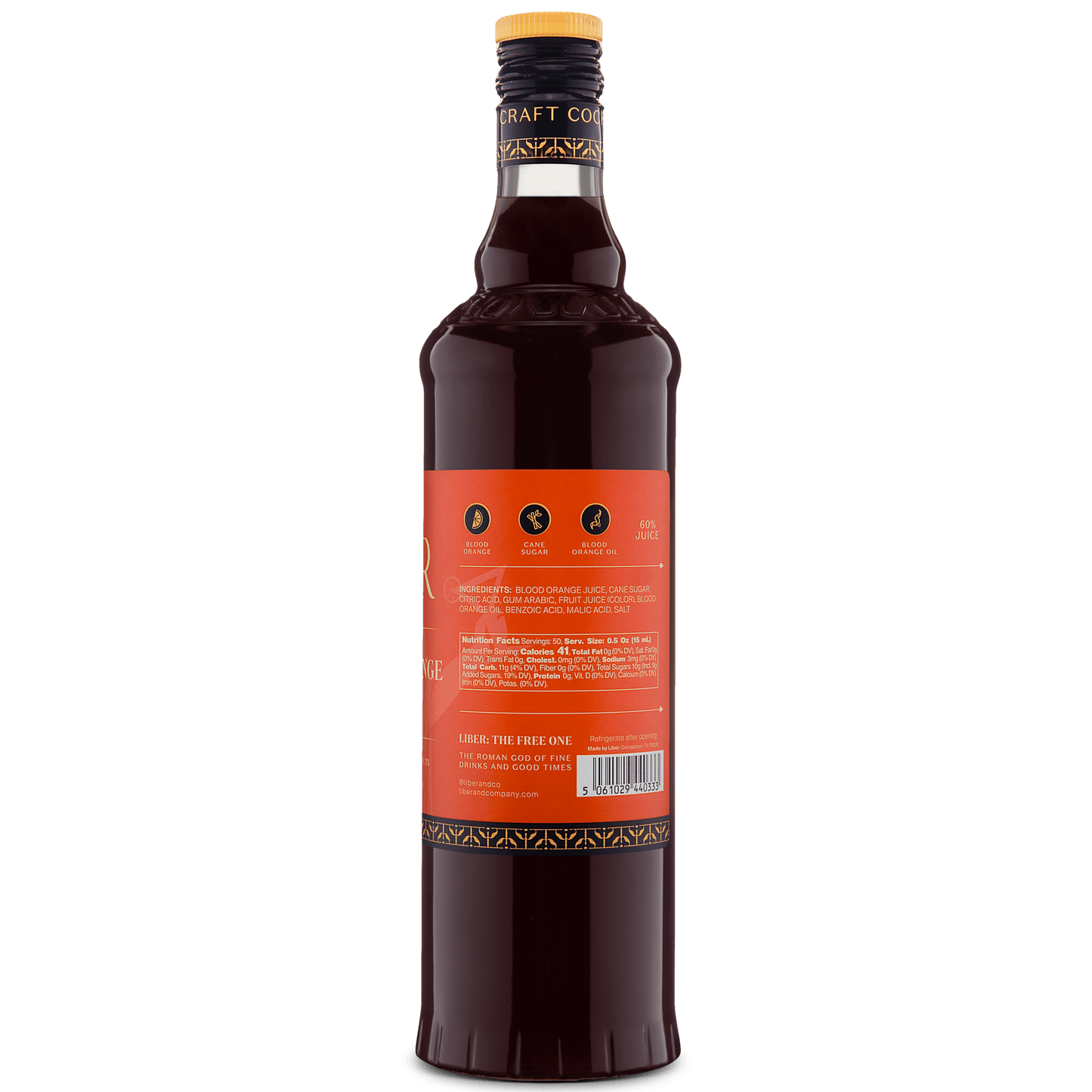 Liber & Co. - Blood Orange Cordial: 375 mL