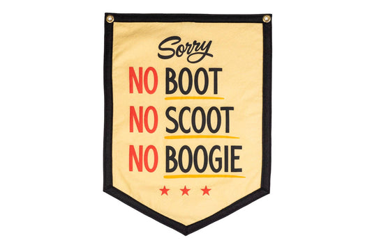Oxford Pennant - No Boot No Scoot No Boogie Camp Flag • Holy Smokes x Oxford