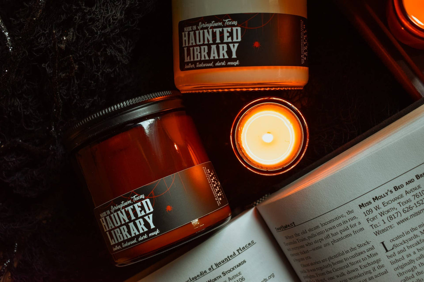 Seventh House Candle - HAUNTED LIBRARY - Leather, Teakwood Candle