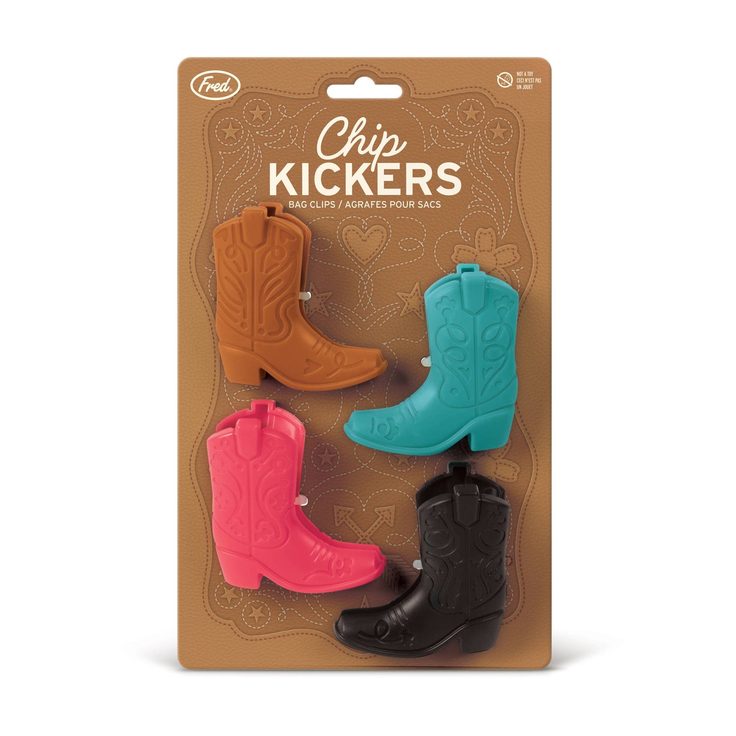 Fred & Friends - Chip Kickers - Cowboy Boot Bag Clips - Set of 4