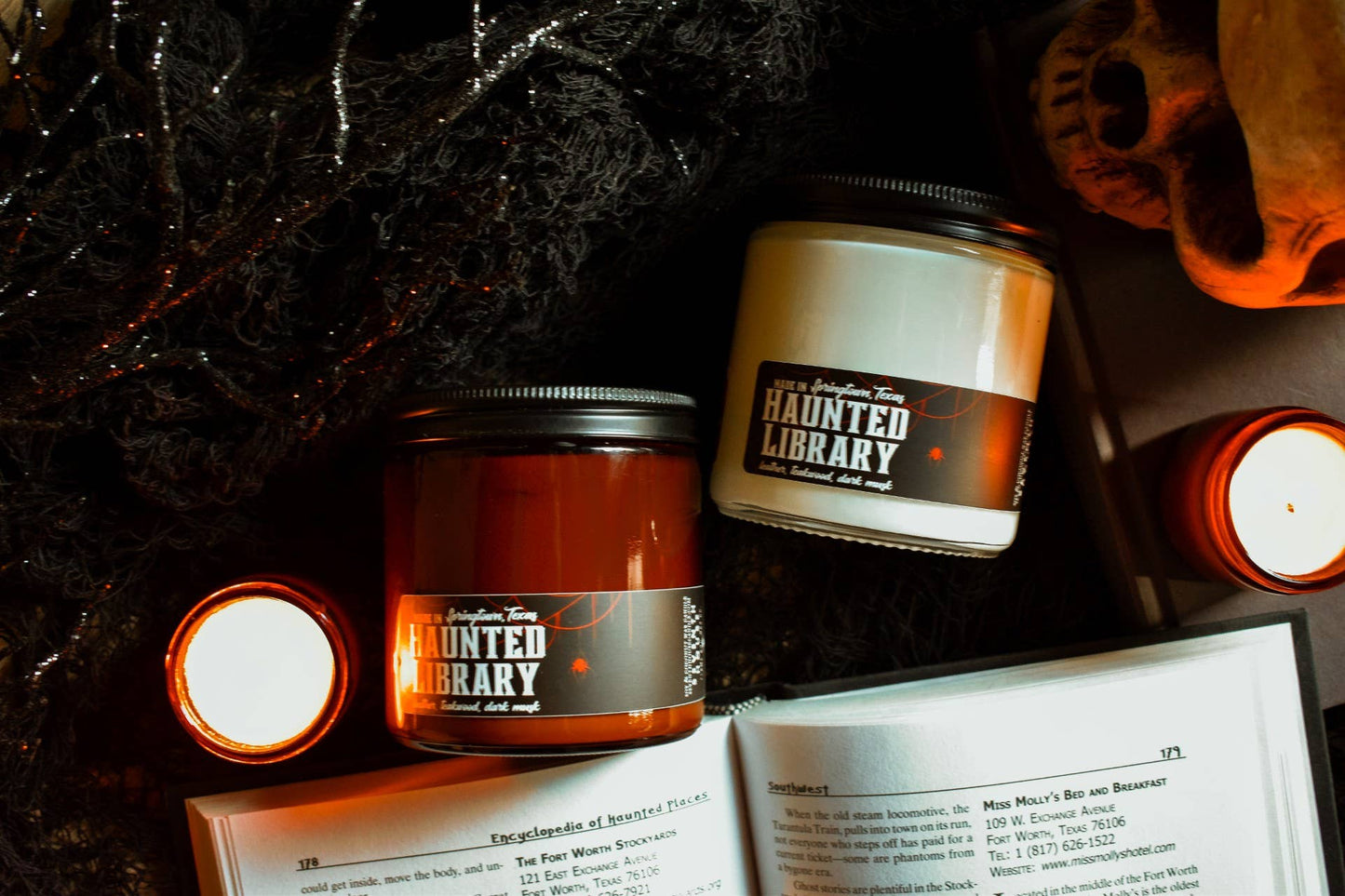 Seventh House Candle - HAUNTED LIBRARY - Leather, Teakwood Candle