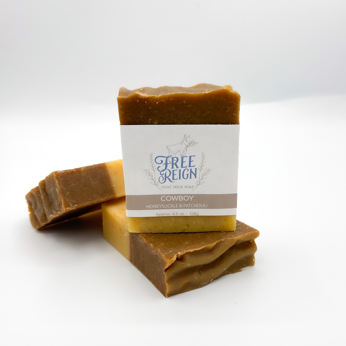 Free Reign Farm - All Natural Essential Oil Goat Milk Soaps (14 scents): Honeysuckle & Patchouli (Cowboy)