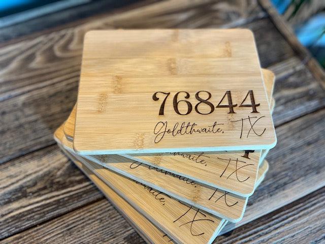 Sweet tea and Grace - Personalized Cutting Board - Zip Code