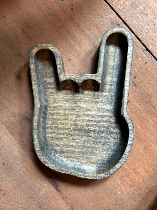 Hook Em Hand carved Catchall