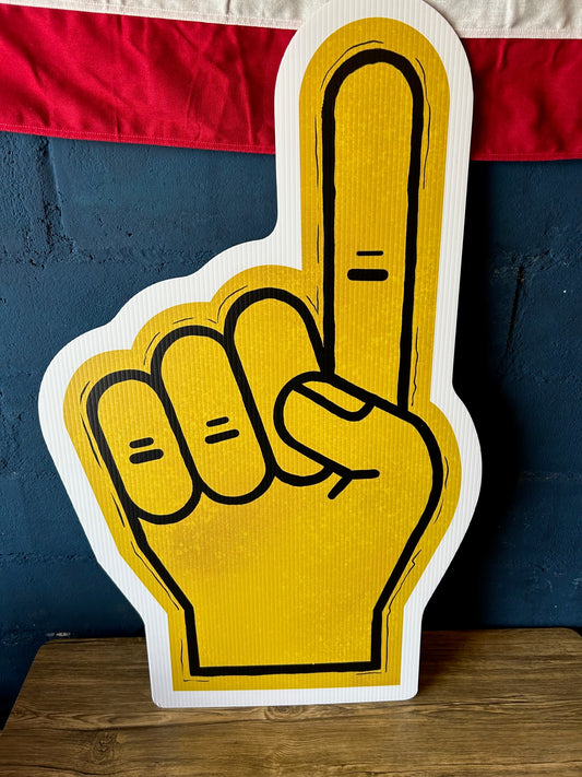 Songbird Grove Collection - Gold and Black Foam Finger Yard Art