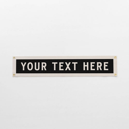 Benoit's Design Co. - Custom 8x40" Name Felt Banner: Black & Cream