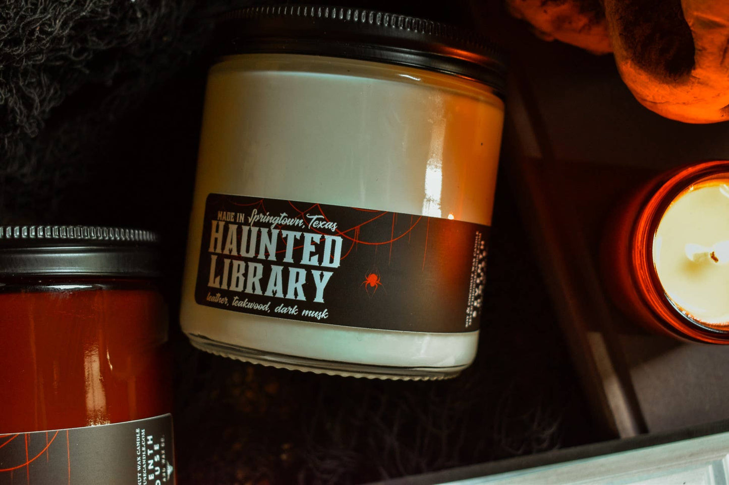 Seventh House Candle - HAUNTED LIBRARY - Leather, Teakwood Candle