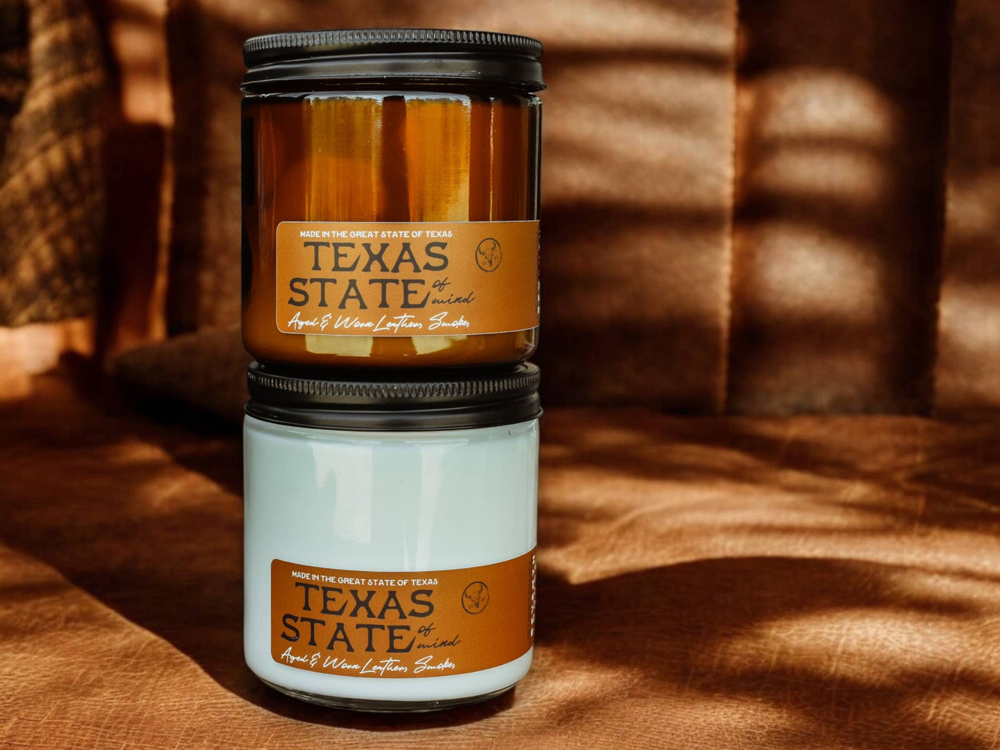 Seventh House Candle - TEXAS STATE OF MIND - Leather & Smoke Candle