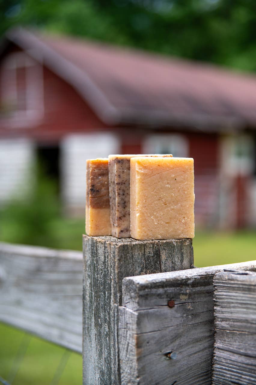 Free Reign Farm - All Natural Essential Oil Goat Milk Soaps (14 scents): Lavender & Lemongrass (Summer Romance)
