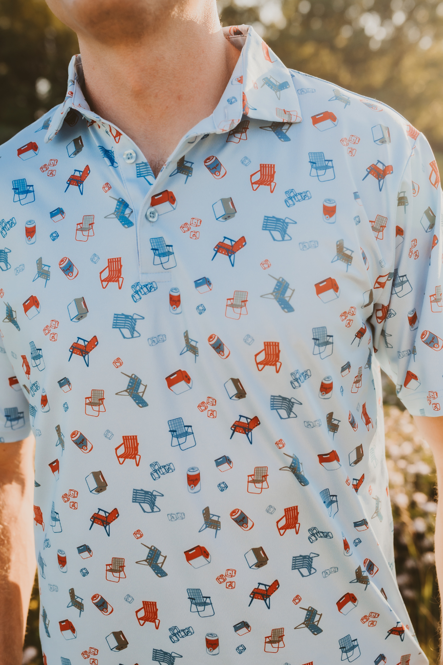 Kelso & Company - Cooler Than You in Light Blue Men's Polo: L