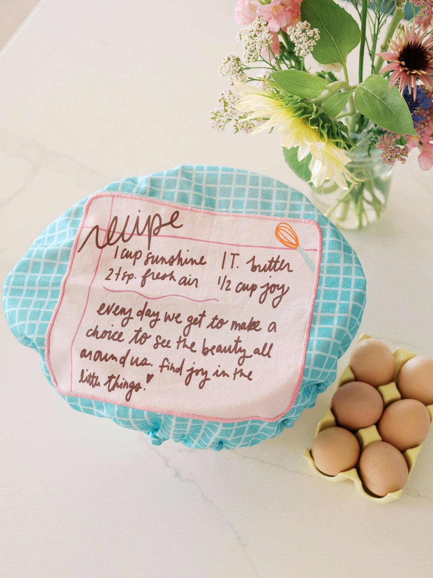 Doe A Deer - Recipe for a Happy Heart 10.5" Bowl Cover | Baking Gift